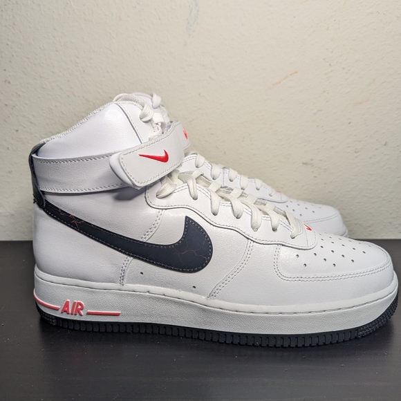 Nike Air Force 1 One High Hi Electric White Black Red FD0730 100 Uptown - Picture 4 of 9